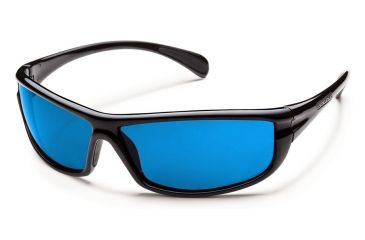 Image of Suncloud King Sunglasses Black Frame Blue Mirror Polarized Polycarbonate Lens S-KNPPUMBK