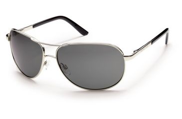 Image of Suncloud Polarized Optics Aviator (New) Sunglasses - Silver Frame, Gray Polarized Polycarbonate Lenses S-AVPPGYSV