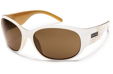 Image of Suncloud Polarized Optics Carousel (New) Sunglasses - White Backpaint Laser Frame, Brown Polarized Polycarbonate Lenses S-CAPPBRWT