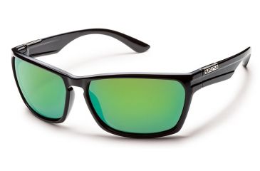 Image of Suncloud Polarized Optics Cutout Sunglasses - Black Frame/Green Mirror Polarized Polycarbonate Lens S-CTPPGMBK
