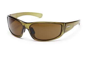 Image of SunCloud Pursuit Sunglasses with Olive Frames, Brown Lenses