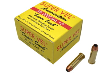 Image of Super Vel Ammunition 38 Special 90 grain Jacketed Hollow Point Brass Cased Pistol Ammo, 20 Rounds, 389020