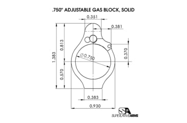 Image of Superlative Arms Gas Block .750 in Solid Set Screw, DLC, Tan, SABO-DI-750ST