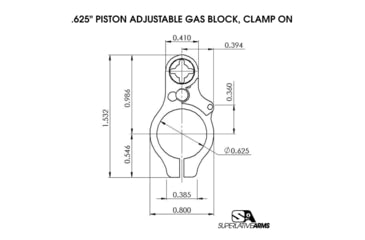 Image of Superlative Arms AR-15 .625in Clamp On Adjustable Piston System, Clamp On, Melonite, QPQ, Piston Gas Block, Mid Length Op Rod, Left Hand, Full Auto, Dark DLC Carrier, Black, SABO-PS-LFD-M625CM
