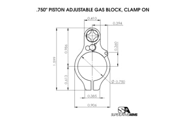 Image of Superlative Arms AR-15 .750in Clamp On Adjustable Piston System, Clamp On, Melonite, QPQ, Piston Gas Block, Carbine Length Op Rod, Right Hand, Full Auto, Dark DLC Carrier, Black, SABO-PS-RFD-C750CM