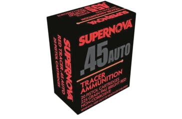 Image of Supernova .45 Auto 225 Grain Full Metal Jacket Red Tracer Brass Cased Pistol Ammunition, 20 Rounds, PMSN45AC-R