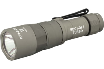 Image of SureFire TURBO Series 18350/123 Everyday Carry Flashlight Dual-Output High-Candela LED Flashlight, Hard Anodized, Tan, EDC1-DFT-TN