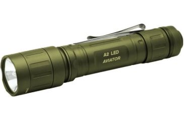 Image of Surefire A2 Aviator Compact Flashlight, OD Hard Finish, Dual Output, Green LED, Xenon A2-HA-GN 