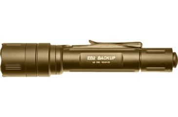 Image of SureFire EB2 Backup, 6 Volt, Dual Stage 500/5 Lu, Wh LED, Alum Tan Type Iii Ano, Tactical Switch, Tan EB2T-A-TN