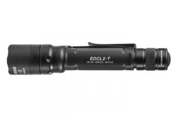 Image of SureFire Every Day Carry Tactical LED Flashlight, CR123A, White, 5-1200 Lumens, Black, EDCL2-T