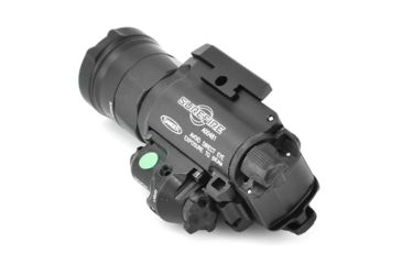 Image of SureFire MasterFire Ultra-High-Output White LED + Green Laser WeaponLight, 1000 Lumens, 505 Nm Green Laser, Z-Xbc Push/Toggle SwitchSwitch, Black, X400UH-A-GN