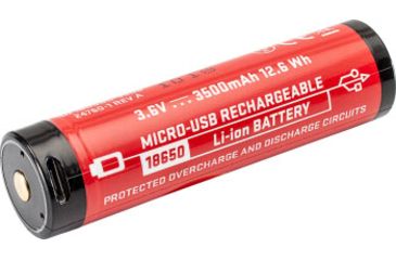 Image of SureFire Micro USB Lithium Ion Protected 18650 Battery, 2.6Ah, Black SF18650B