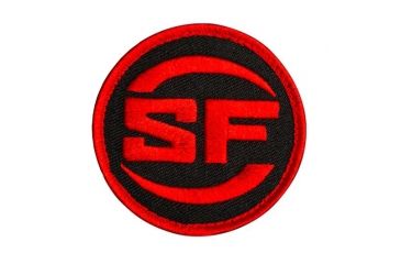 Image of Surefire Patch, SF Logo, Red &amp; Black Circle, W/ Velcro, PCH-SF-BK