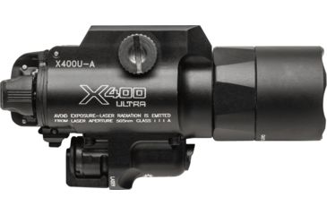 Image of SureFire X400 Weapon Light With Red Laser, 1000 Lumens, Black, NSN 6230-01-652-9018, X400U-A-RD