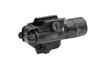 Image of SureFire X400T Turbo Series High-Candela LED Weaponlight, 123A Lithium, Green Laser, 600 Lumens, Black, X400T-A-GN