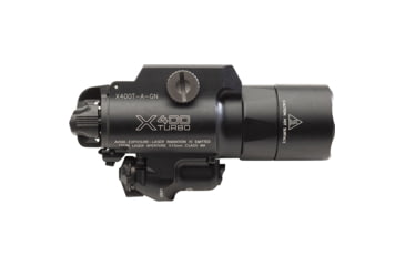 Image of SureFire X400T Turbo Series High-Candela LED Weaponlight, 123A Lithium, Green Laser, 600 Lumens, Black, X400T-A-GN