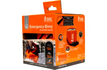 Image of Survive Outdoors Longer Emergency Bivvy with Rescue Whistle, Orange, 0140-1142