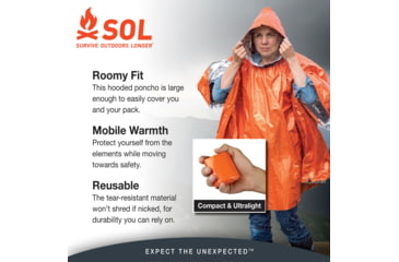 Image of Survive Outdoors Longer Heat Reflective Poncho, 0140-6001