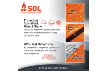 Image of Survive Outdoors Longer Heat Reflective Poncho, 0140-6001