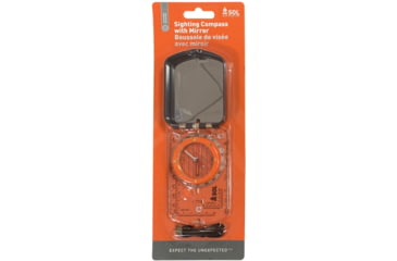 Image of Survive Outdoors Longer Sighting Compass with Mirror, Orange, 0140-0030