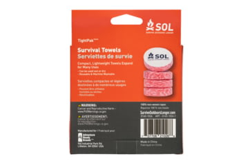 Image of Survive Outdoors Longer SOL Tight Pack Survival Towel, 4 Pack, Red/White, 22in x 13in/558 x 330mm, 0140-1026