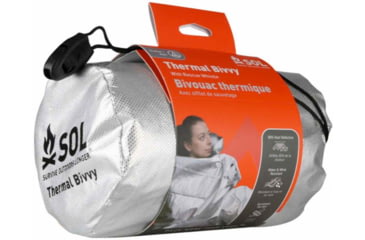 Image of Survive Outdoors Longer Thermal Bivvy w/ Rescue Whistle, Orange, 0140-1221