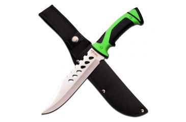 Image of Survivor Fixed Blade, 12.75in, Stainless Steel Blade, Black And Green Injection Rubber And Nylon Fiber Handle HK-792BG