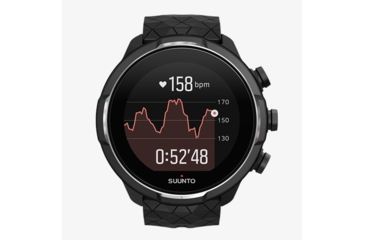 Image of Suunto 9 Baro Watch, Titanium Case, Black Silicone Strap SS050145000