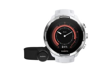 Image of Suunto 9 G1 Baro Durable Multisport GPS Watch, White, w/ Smart Sensor and Heart Rate Belt SS050090000