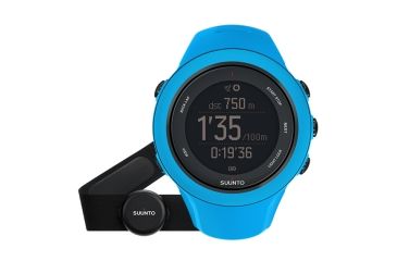 Image of Suunto Ambit3 Sport Watch w/ GPS, Compass, and Heart Rate Function, Blue, HR w/ Smart Belt SS020679000