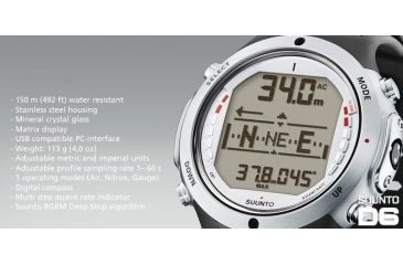Image of Suunto D6 Diving Watch Compass and Dive Computer - Features