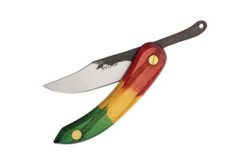 Image of Svord Peasant HD Traffic Light Folding Knife,3.375in,Carbon Steel,Clip Point,Red, Yellow and Green,Wood Handle SVPK3CT