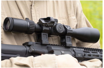 Image of Swampfox H.E. Rifle Scope Rings, 30mm Tube, 1.93in Centerline Height, /w Integral 45-degree Offset Reflex Side Mount, Black, MRH30-H