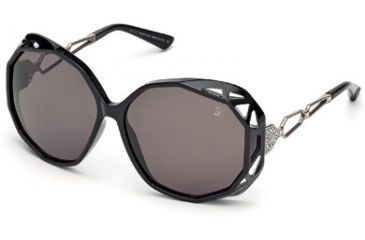 Image of Swarovski Beautiful Sunglasses SK0022 - Shiny Black Frame Color, Smoke Lens Color