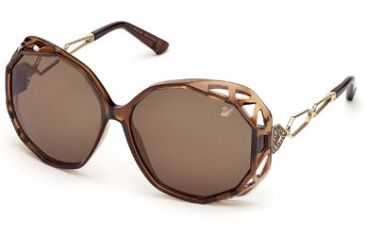 Image of Swarovski Beautiful Sunglasses SK0022 - Shiny Dark Brown Frame Color, Brown Lens Color