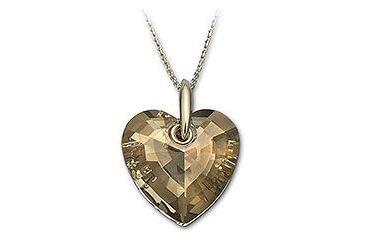 Image of Swarovski Heart Golden Teak Pendant