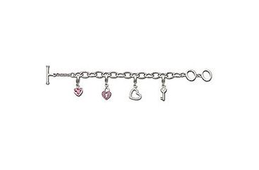 Image of Swarovski Pink Heart Lock Bracelet