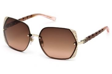 Image of Swarovski SK0033 Sunglasses - Gold Frame Color, Gradient Brown Lens Color