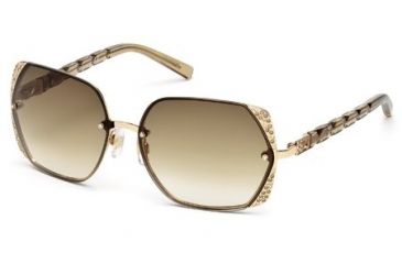 Image of Swarovski SK0033 Sunglasses - Shiny Rose Gold Frame Color, Gradient Brown Lens Color