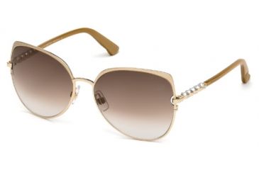 Image of Swarovski SK0066 Sunglasses - Shiny Rose Gold Frame Color, Gradient Brown Lens Color