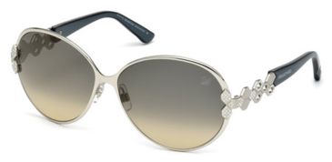 Image of Swarovski SK0072 Sunglasses - Shiny Palladium Frame Color, Gradient Smoke Lens Color