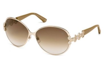 Image of Swarovski SK0072 Sunglasses - Shiny Rose Gold Frame Color, Gradient Brown Lens Color