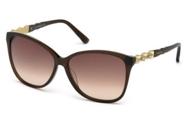 Image of Swarovski SK0085 Sunglasses - Shiny Dark Brown Frame Color