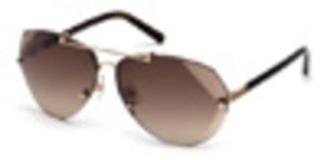 Image of Swarovski SK0134 Sunglasses - Shiny Rose Gold Frame Color, Gradient Brown Lens Color