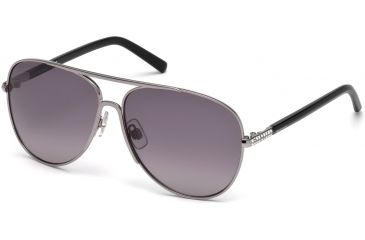 Image of Swarovski SK0138 Sunglasses - Shiny Light Ruthenium Frame Color, Gradient Smoke Lens Color