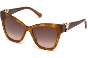 Image of Swarovski SK0157 Sunglasses - Dark Havana Frame Color, Brown Mirror Lens Color