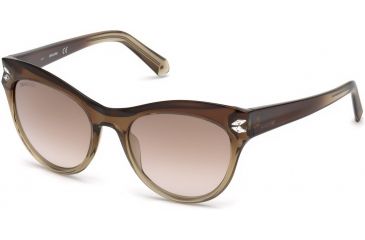 Image of Swarovski SK0171 Sunglasses - Light Brown Frame Color, Brown Mirror Lens Color