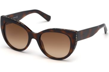 Image of Swarovski SK0202 Sunglasses - Dark Havana Frame Color, Gradient Brown Lens Color