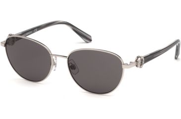 Image of Swarovski SK0205 Sunglasses - Shiny Palladium Frame Color, Smoke Lens Color