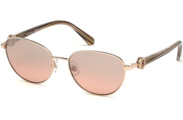 Image of Swarovski SK0205 Sunglasses - Shiny Rose Gold Frame Color, Bordeaux Mirror Lens Color